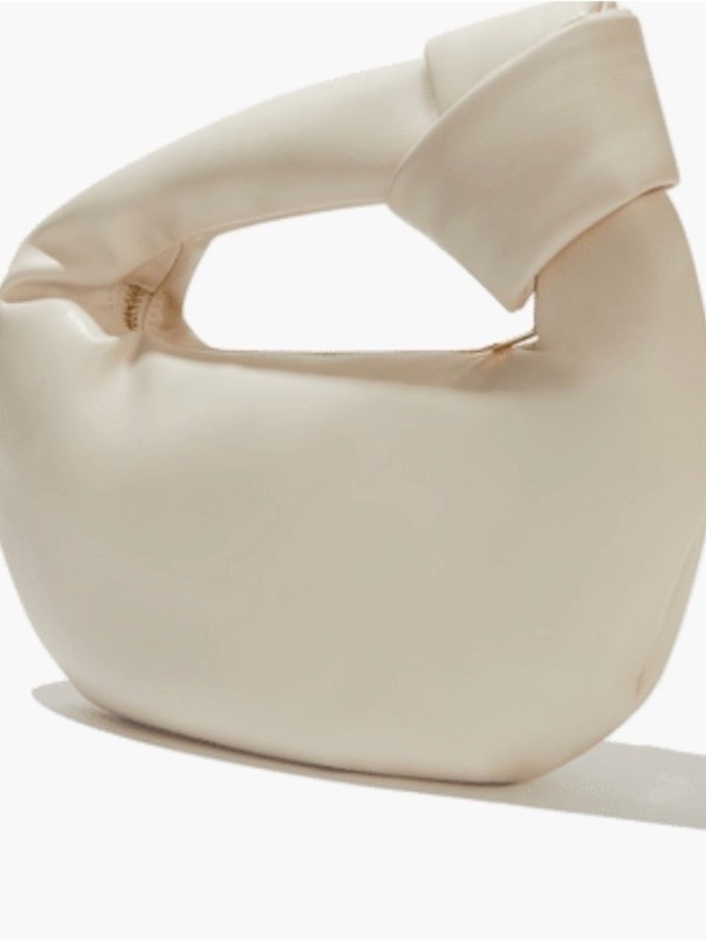 Melie Bianco Cream Knot Handle Shoulder Bag